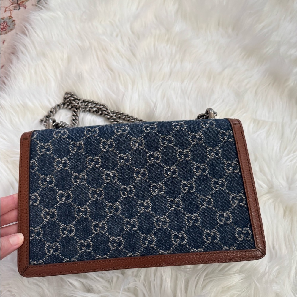Gucci denim and leather handbag - Picture 8 of 9
